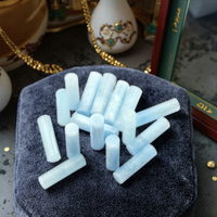 Aigue-marine bleue naturelle, pierre précieuse en vrac, coupe cylindrique, fournitures pour la fabrication de bijoux, vente en gros
