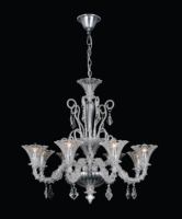 Grand lustre de luxe transparent en verre de Murano, soufflé à la main, multicouche, en cristal vénitien, pour hôtel, villa, hall d'entrée