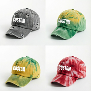 Casquette de baseball Xinge Factory multicolore délavée à l'acide, personnalisable avec broderie ou impression de logo, casquette Dad Hat en coton délavé pour homme - Product Image 1