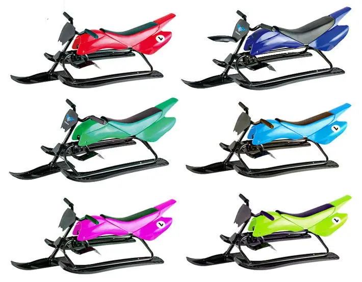 Baru Olahraga Musim Dingin Logam Kualitas Premium Kereta Luncur Salju Mobil Mini Salju Skuter Salju Slider Sepeda dengan Rangka Baja & Rem