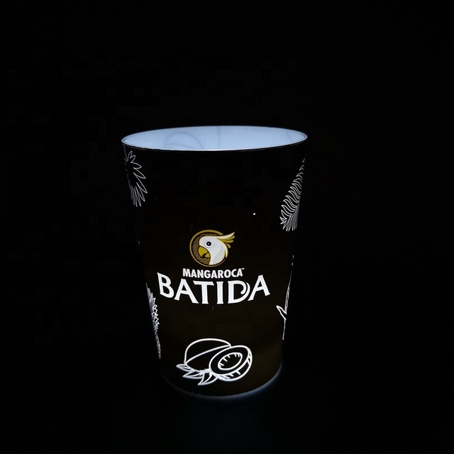 Customized 12oz/14oz/18oz LED Illuminated Light-Up Cup Disposable Drinkware with Glowing Effect for Easter Party Glow Tumbler