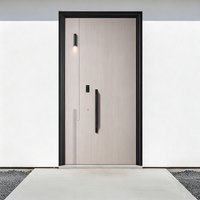 Porte intérieure en bois WPC à panneau plat, finition moderne et minimaliste, étanche, prix de gros pour projets d'appartements et d'hôtels