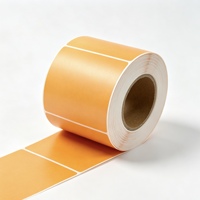 Gulungan Label Kosong Oranye Solid Grosir, Stiker Perekat Sendiri untuk Printer Transfer Termal, Pelabelan Supermarket & Toko Kelontong