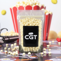 Vente en gros de sachets debout recyclables refermables en PE-BD personnalisables Sac en plastique zip-lock pour pop-corn biscuit biscuit bonbon saccadé