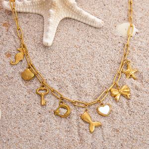 <b>Shell</b> Pearl Necklace Stainless Steel Plated 18k Gold Plated Stainless Steel Jewelry Ins Style Luxury <b>Light</b> Luxury Summer Women - Product Image 4