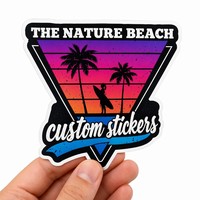 Özel Baskılı Logo Çıkartmaları, Hava Koşullarına Dayanıklı UV Dirençli Vinil PVC Yapışkanlı Parlak Holografik Kiss Cut ve Die Cut İşletme Çıkartmaları