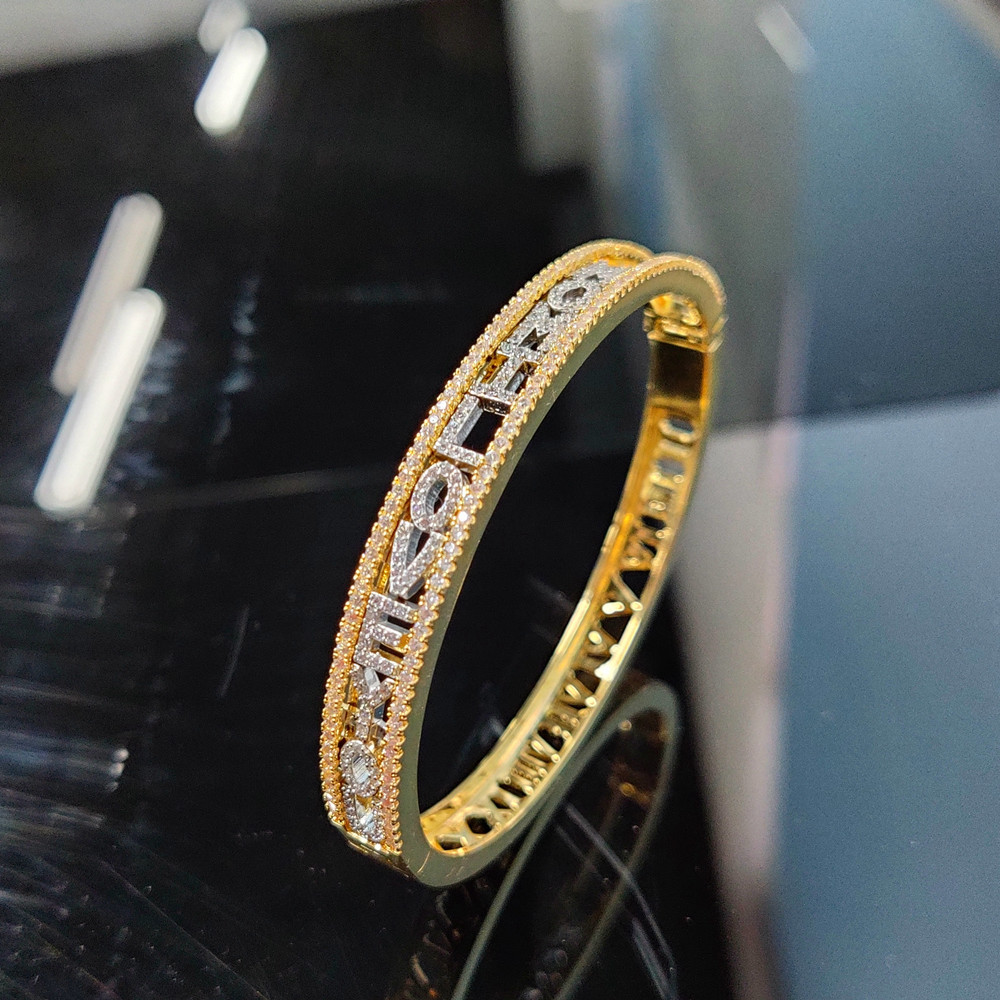 Copper Custom Sliding Letter Bangle Designer Diy Charms Name Bracelet ...