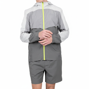 Conjunto de chándal cortavientos de poliéster con cremallera de dos piezas personalizado para hombre - Product Image 1