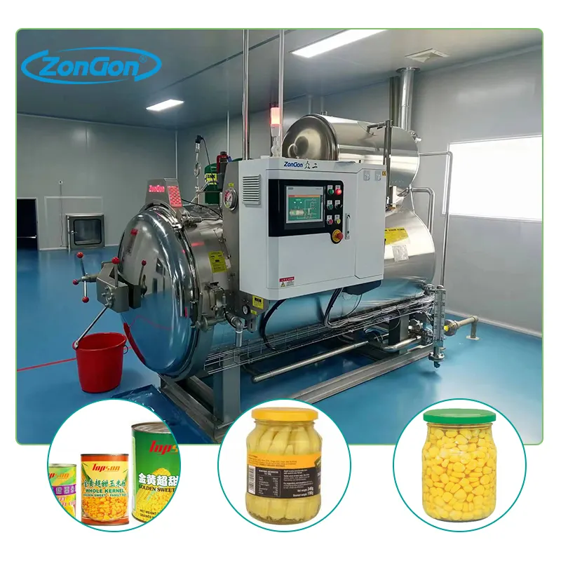 Food sterilization retort for canned fish canned sweet corn