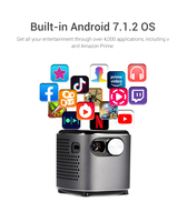 Projecteur intelligent DLP LED 1080P de poche OEM/ODM 2026 avec batterie intégrée, système d'exploitation Android, Wi-Fi double bande, utilisation en extérieur