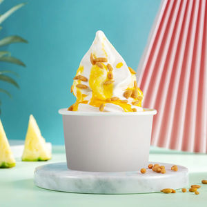 <span class=keywords><strong>Impresora</strong></span> personalizada taza de papel redonda cuencos desechables 3oz taza de helado de papel <span class=keywords><strong>para</strong></span> yogur postre pastel aperitivo servir pudín - Product Image 1