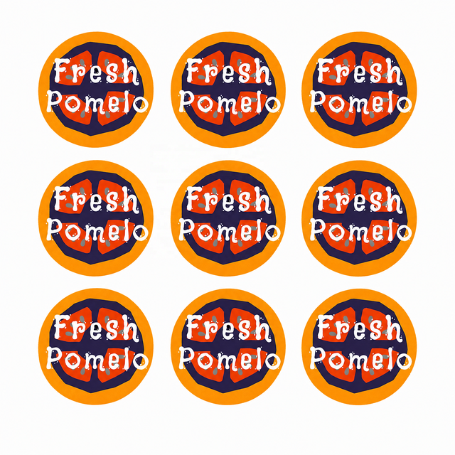 `Custom Printed Round Pomelo Fruit Stickers Self Adhesive Labels for Fresh Fruit Packaging Wholesale Supplier`