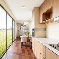 Mini-maison préfabriquée moderne à deux étages de 11800 mm, prête à l'emploi, avec panneaux solaires, style cabane