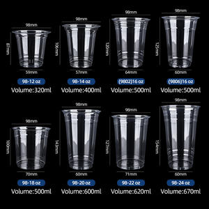 Gobelets jetables personnalisés en <span class=keywords><strong>plastique</strong></span> PET de 16 oz pour jus, café à emporter, smoothies, boissons, thé Dabba, thé Boba, thé aux bulles avec couvercles - Product Image 2