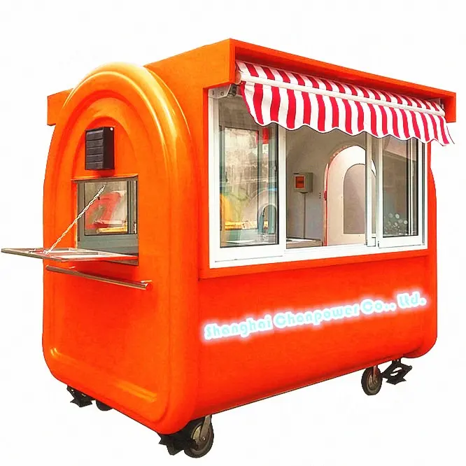 CP-A230165210 turuncu haddeleme gıda kabini ticari ızgara gıda arabaları mobil mutfak gıda araba kalite güvencesi ile
