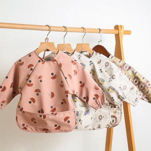 Mono largo antibacteriano para bebé, babero de alimentación de manga larga impermeable con logotipo personalizado, nuevo diseño - Product Image 3