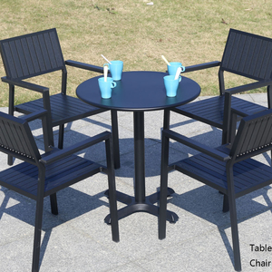 Hot-bán awt004br <span class=keywords><strong>70cm</strong></span> carbon thép hàng đầu gang chân bàn tròn và nhôm nhựa gỗ ghế ngoài trời Bộ đồ nội thất - Product Image 2