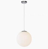 Lampe suspendue moderne à LED blanche unique en forme de boule à bulles, lustre opale, abat-jour globe, blanc chaud