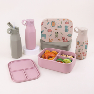 3 ngăn silicon Bento leakproof trường trẻ em Kid lonchera Bengo Silicone Bento hộp cơm trưa Hộp Ăn Trưa với nắp - Product Image 3