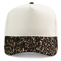 Gorra de Béisbol de 5 Paneles con Logotipo Personalizado OEM de Yancai, Visera con Estampado de Leopardo, Gorra de Alta Calidad para Hip Hop y Streetwear, Venta al Por Mayor