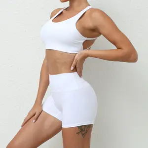ชุดออกกำลังกายในยิม2ชิ้นสำหรับผู้หญิงชุดเล่นโยคะสองชิ้นแห้งเร็วเซ็กซี่สำหรับฤดูร้อน
