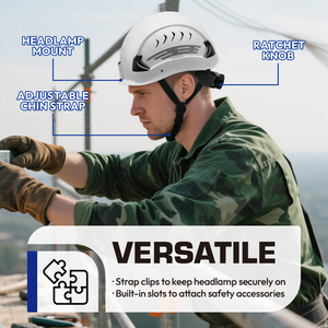 Casque de sécurité sans visière UNINOVA, ABS Type II Classe C, certifié EN, résistant aux chocs, doublure EPS, haute visibilité, blanc, système de serrage à 4 points - Product Image 5