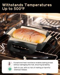 Moule à pain réutilisable en silicone, support de levage pour pain en silicone de qualité alimentaire, outil de transfert de pâte antiadhésif avec 4 poignées - Product Image 6