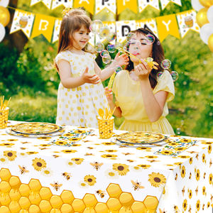 ZB289 Mantel <span class=keywords><strong>de</strong></span> fiesta con tema <span class=keywords><strong>de</strong></span> abeja, cubierta <span class=keywords><strong>de</strong></span> mesa desechable <span class=keywords><strong>de</strong></span> plástico <span class=keywords><strong>de</strong></span> girasol, patrón <span class=keywords><strong>de</strong></span> <span class=keywords><strong>miel</strong></span> <span class=keywords><strong>de</strong></span> <span class=keywords><strong>abejorro</strong></span> para niños, suministros <span class=keywords><strong>de</strong></span> cumpleaños - Product Image 6