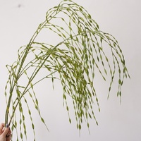 Cabang Melaleuca Buatan, Daun Palsu Willow Emas Batang Panjang, Dekorasi Rumah Pernikahan Gaya Hutan