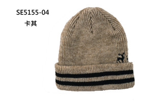 Elk 3D Embroidery Thick Warm Unisex <b>Beanie</b> Hat Super Soft Lining Travel Appropriate 100% Acrylic Knitted Cuffed <b>Slouch</b> - Product Image 5
