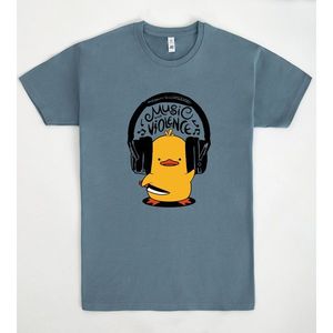 T-shirt Music And Violence Duck Blu Girocollo Unisex Taglia adulto - Product Image 1