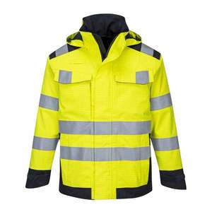 PORTWEST - MV70YNRXL Modaflame jaune/bleu marine pluie multi norme arc veste-EAN 5036108330522 FLAME RESISTANT WORKWEAR - Product Image 1
