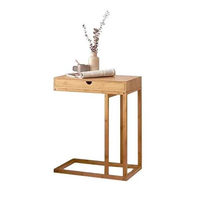 Современный деревянный блокнот, Маленький журнальный столик, мебель для гостиной, бамбуковый диван, боковой столик для ноутбука, подставка из натурального дерева