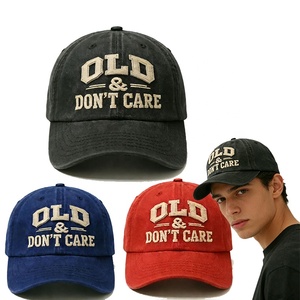 Cappellino da Baseball in Cotone di Alta Qualità Stile Vintage Americano con Ricamo 'OLD <span class=keywords><strong>DON</strong></span>'<span class=keywords><strong>T</strong></span> <span class=keywords><strong>CARE</strong></span>' e Visiera Curva, Unisex per Sport all'Aperto - Product Image 1