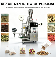 Machine d'emballage verticale automatique multifonction haute vitesse CGP-169 pour sachets de thé à trois soudures latérales, idéale pour l'emballage de granulés alimentaires et de produits à base de plantes.