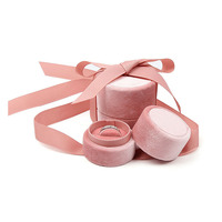 Boîte à bijoux haut de gamme personnalisée petite coquille anneau boucles d'oreilles boîte d'emballage créatif en velours pour bijoux avec ruban