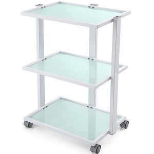 Dongpin Beauty Three Layer Tempered Glass Storage <b>Cart</b> With Wheels For Salon Use - Product Image 1
