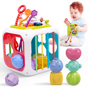 Cube d'activités sensorielles <span class=keywords><strong>Montessori</strong></span> pour bébé : tri, apprentissage, correspondance, entraînement à la motricité fine et jeu de tirage à la corde pour tout-petits - Product Image 1