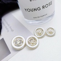 Petits boutons plats en alliage de zinc, motif cœur creux, pour manteaux, pulls, tricot écologique en tweed