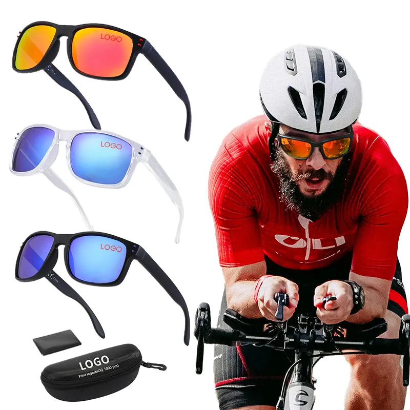2024 stylish Orange mirror Lens UV 400 Polarized Sports Fishing Bicycle Glasses Customize Logo Sunglasses for man