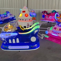 Voitures d'attraction pour enfants sur le thème de l'espace avec lumières LED et écrans interactifs pour centres commerciaux, salles de jeux et aires de jeux