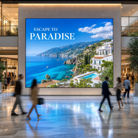 Panneau d'affichage vidéo LED COB intérieur à pas fin P1.56 4K HDR10+ pour signalétique numérique de bienvenue dans les halls d'hôtel et les salles de réception