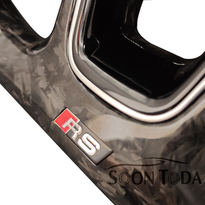 Volante de Fibra de Carbono, Serie Deportiva de Cuero, Personalización Privada para <span class=keywords><strong>Audi</strong></span> A3 A4 A5 A6 A7 S3 B9 S4 S5 B8 B9 RS3 RS5 RS7 - Product Image 5