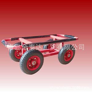 Chariot à bois industriel robuste en acier à quatre roues 755x320x260mm Rouge TC2007A - Product Image 1