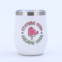 Tasse à œufs personnalisée en gros de 12 oz, en acier inoxydable 304, à double paroi sous vide, imprimée en 3D, pour café, bière, voyage