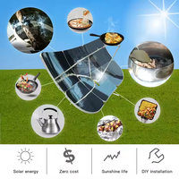 Four solaire parabolique portable 2200W haute efficacité en acier, cuisinière de camping sans fumée, utilisation d'urgence pour l'extérieur