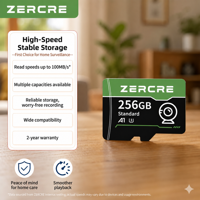 ZERCRE 80MB/s SD3.0 Plastic SD Card High Endurance U3 V30 A1 TF Card 8GB-256GB 1080P for Car DVR Phone Camera
