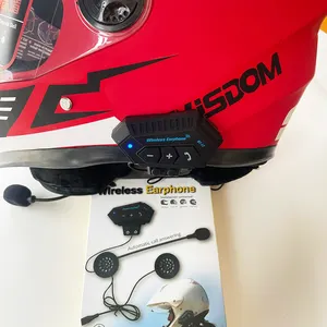 BT12 Capacete de motocicleta sem fio fone de ouvido com alto-falantes com suporte para chamadas mãos-livres