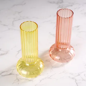 热销新产品彩色玻璃水晶花瓶婚礼家居装饰