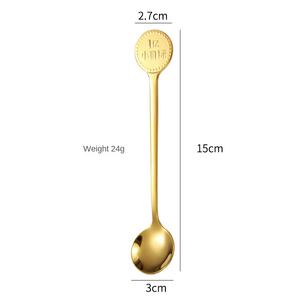 DFC0337 Cuchara de Café de Acero Inoxidable 304, Diseño Auspicioso de Buena Suerte, Regalo Creativo de Navidad, Vajilla Navideña - Product Image 3